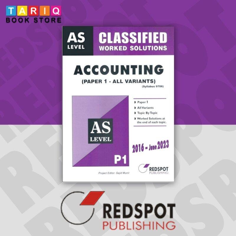 Redpsot AS Level Accounting Paper 1 Classified Worked Solutions 2023