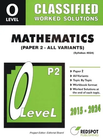 Redspot O Level Classified Math Paper 2 Unsolved Topical Exam Papers 2025